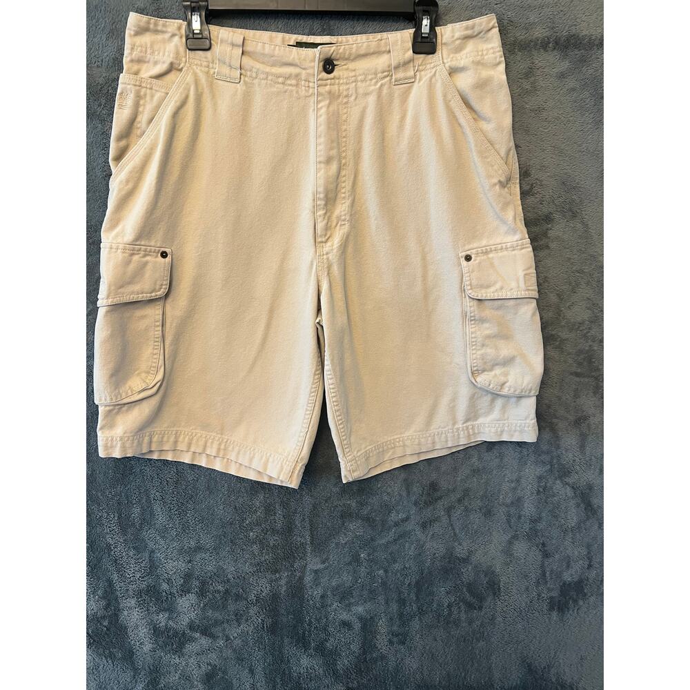 Vintage Timberland Men’s Khaki Cargo Shorts‎ sz 35 outdoors gorpcore casual Y2K